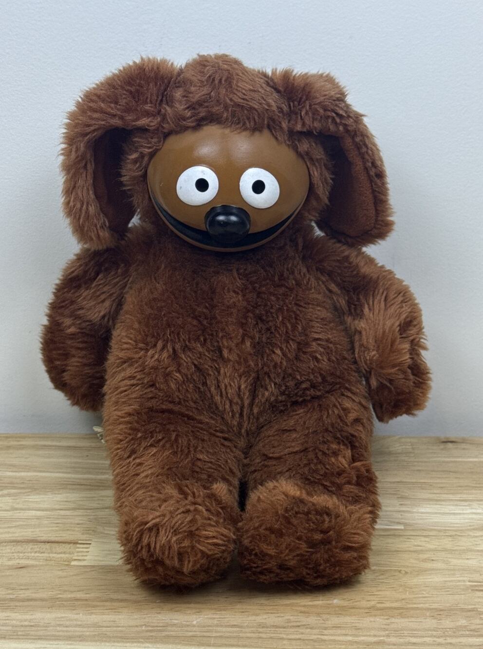 Vintage 1980s The Muppets ROWLF Dog 11" Vinyl Face Plush Toy - Direct Connect